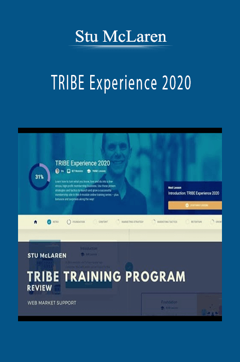 Stu McLaren teaches how to build and scale membership programs in TRIBE Experience 2020.